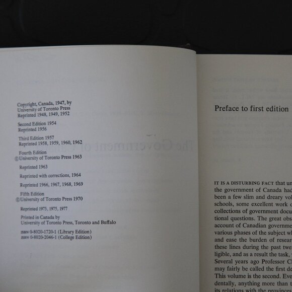 Vintage textbook: Canadian Government Series: The Government of Canada by UofT - Picture 5 of 8
